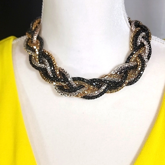 Nordstrom Jewelry - Nordstrom Metal Braided Gold, Silver and Black tones Necklace.